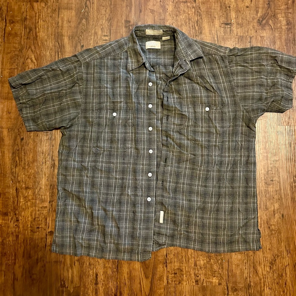 Black plaid button down